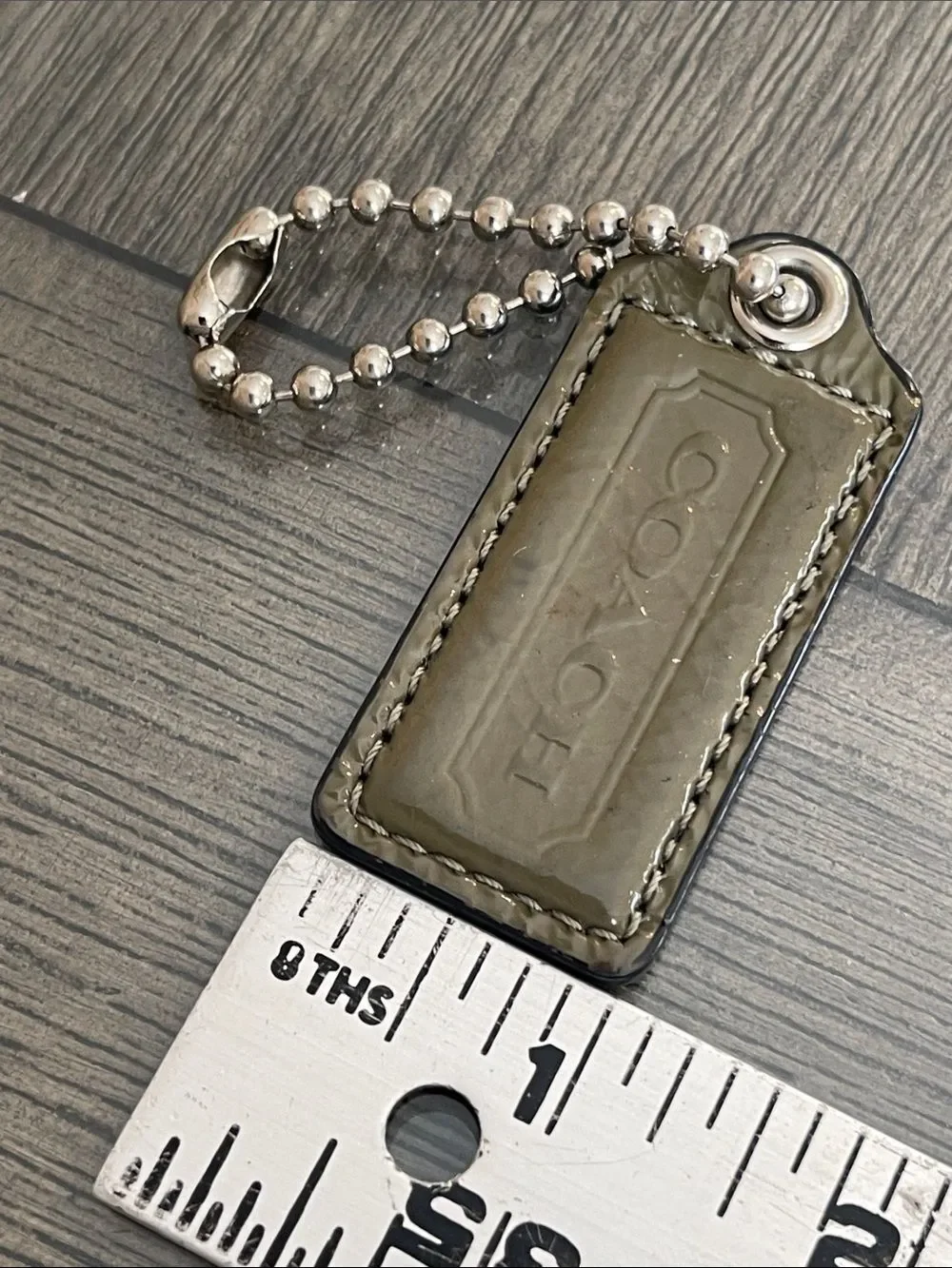 Coach Army Green - Olive ? Patent Leather Hangtag - Replacement Part